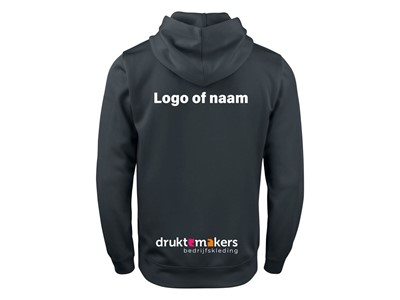 Clique Basic Active Hoody ZWART (met sponsorlogo of naam)