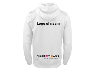 Clique Basic Active Hoody WHITE (met sponsorlogo of naam)